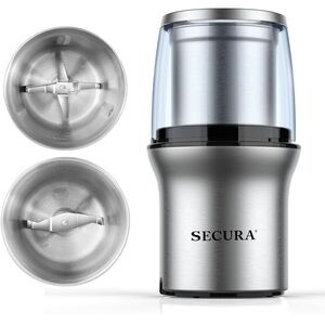 Electric⚡️Coffee Grinder&Spice Grinder w 2 StainlessSteel Blades Removable Bowls